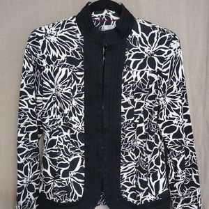 Chico's Print Mandarin Collar Jacket, Size 0